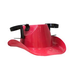 Cappello texano in plastica con portabibite (fucsia)