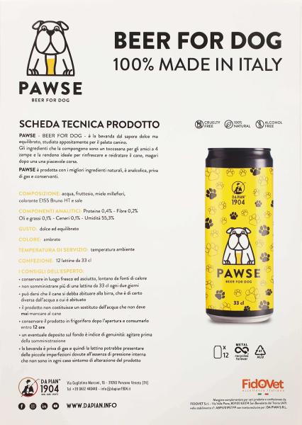 Pawse Beer For DOG 33 Cl. (birra per cani) (lattina) 